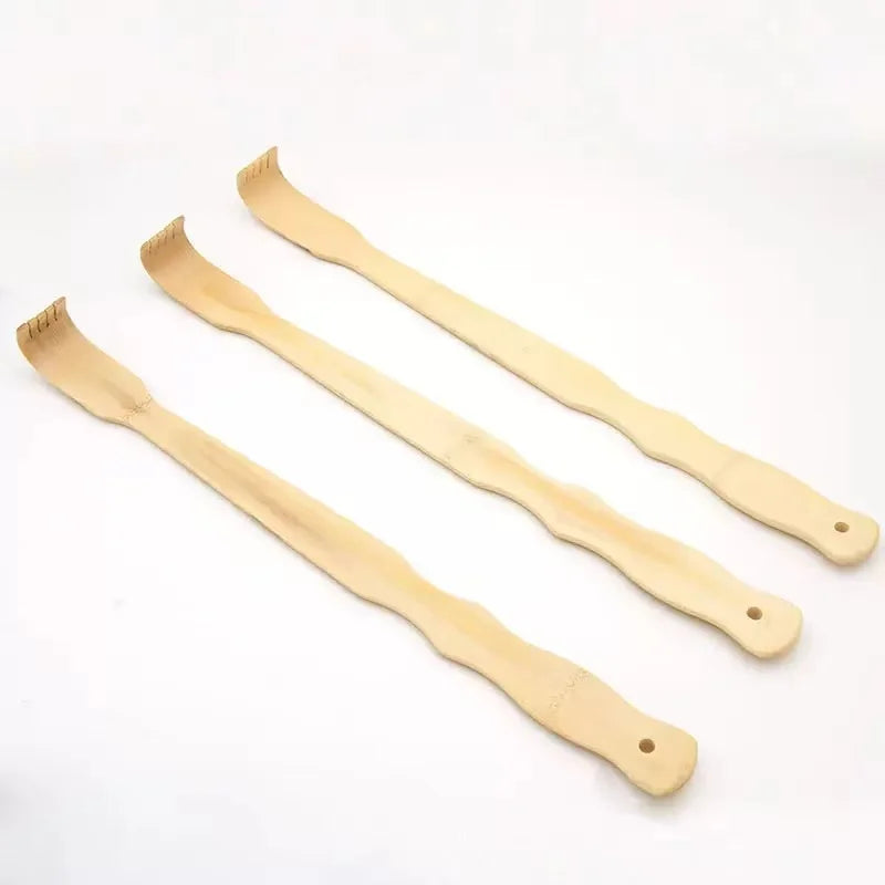 3 Pack Bamboo Back Scratchers - Convenient Long-Handle Itch Relief Tools, Large Quantity Set for Home & Travel