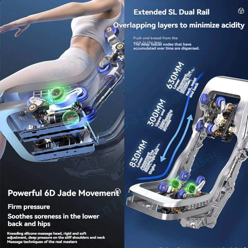 4D+6D Jade Massage Chair Full Body Daul Core Zero Gravity Stretch Shiatsu Massage Chairs with Heated Foot Rollers Body Scan