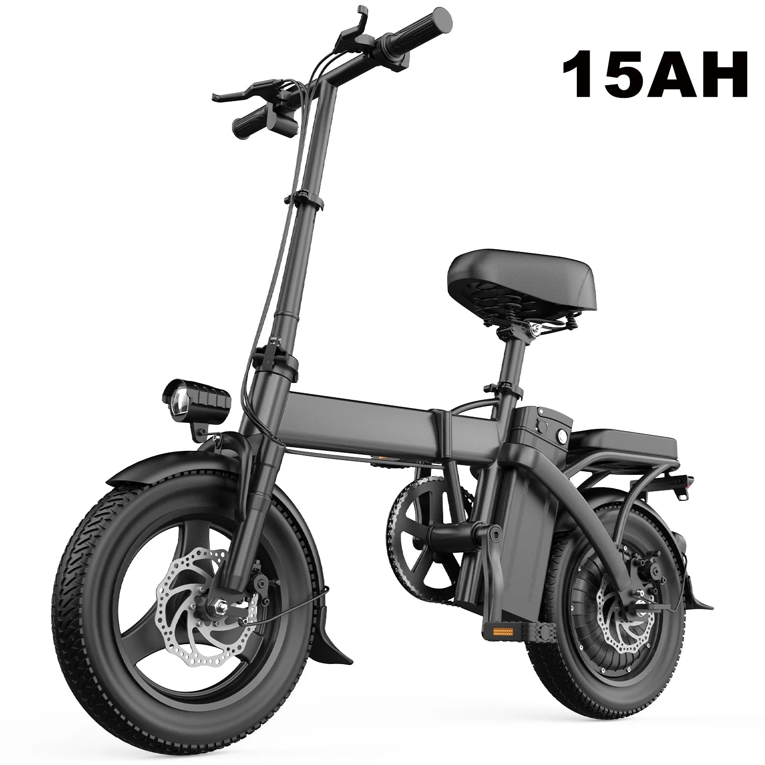 Electric Bike 750W Peak Motor 48V15AH Removable Lithium Battery Aldult Foldable E Bike LCD Display 14-inch Tire Electric Bicycle