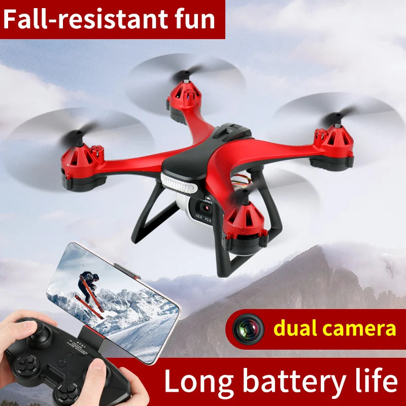 DWI  drones with HD Dual Camera  professional Optical Flow Foldable Helicopter Aircraft  rc fpv Quadcopter Dron Children toy gif