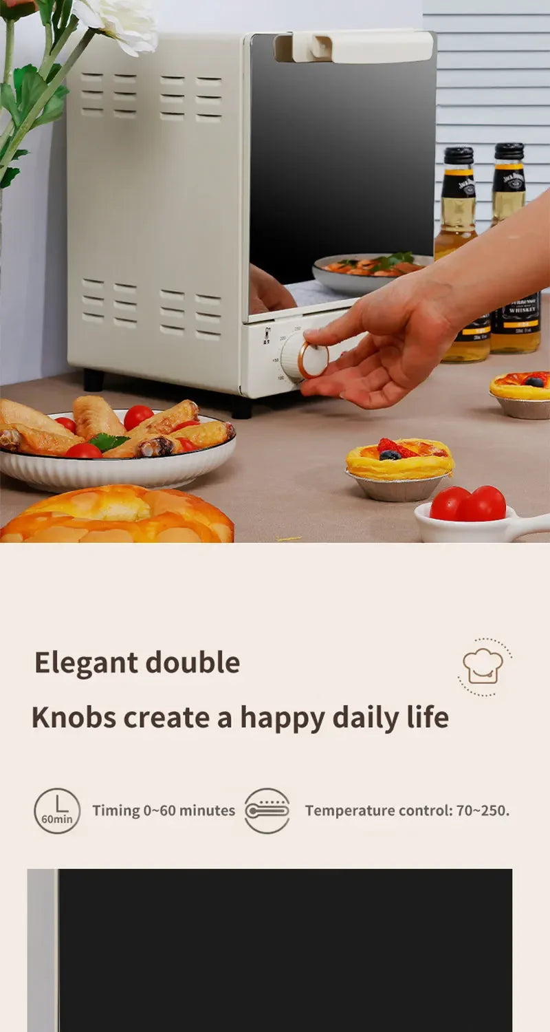 12L Large Capacity Electric Air Fryer Toaster Oven Mechanical Household Kitchen 360° Baking Convection Oven Oil-Free Deep Fryer