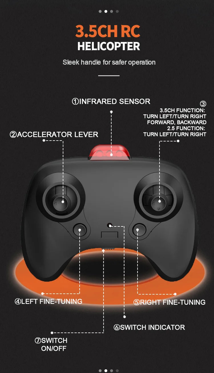 2.4G Rc Helicopters 3.5CH Remote Control Airplane with Lights Obstacle Avoidance  Drone Radio Controlled Plane Toys for Boy Gift