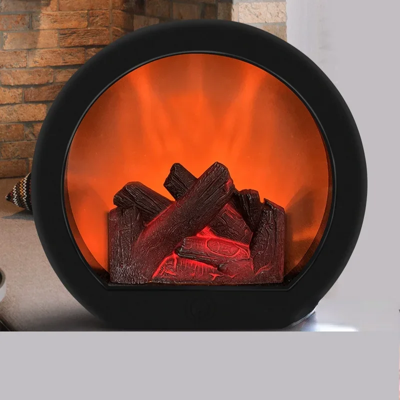 Flame Fireplace Wind Lamp Smart Touch Switch Simulation Hot Charcoal Decoration Energy-saving Anti-leakage Flame Wind Lamp
