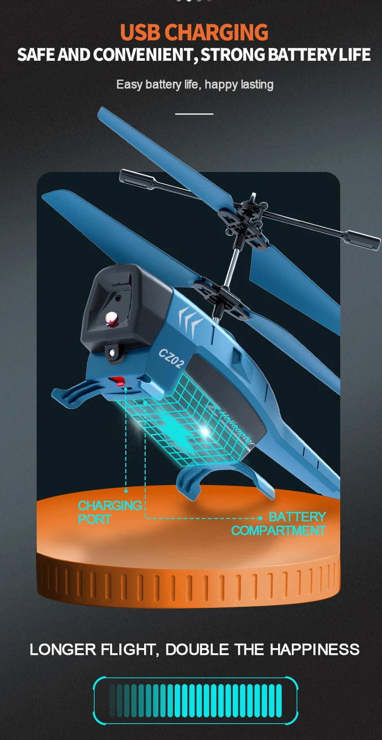 2.4G Rc Helicopters 3.5CH Remote Control Airplane with Lights Obstacle Avoidance  Drone Radio Controlled Plane Toys for Boy Gift