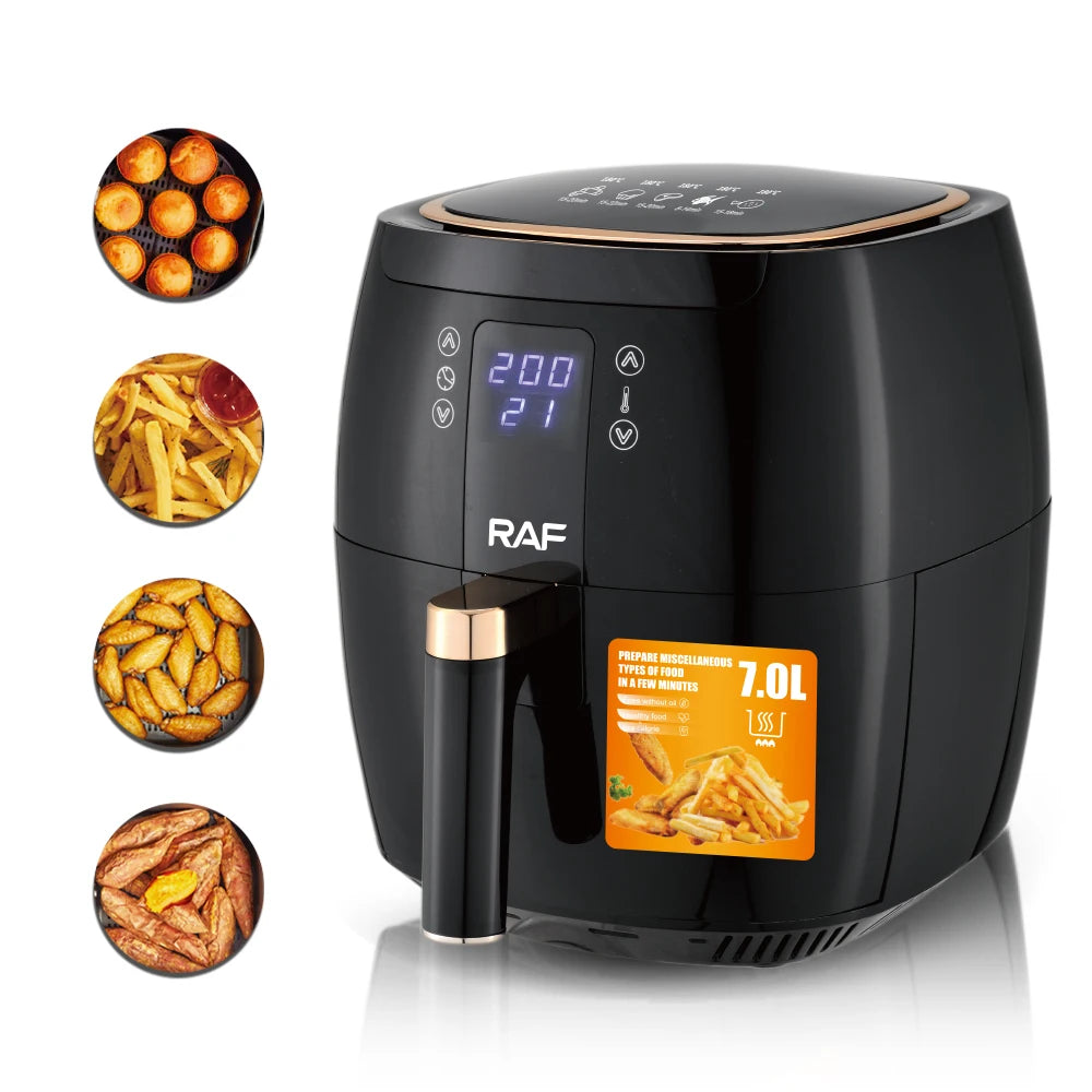 7L Multifunctional 1600W Air Fryer Without Oil Deep Oil Free 360 Degree Hot Air Circulation Cooker Fryer Air Fryers