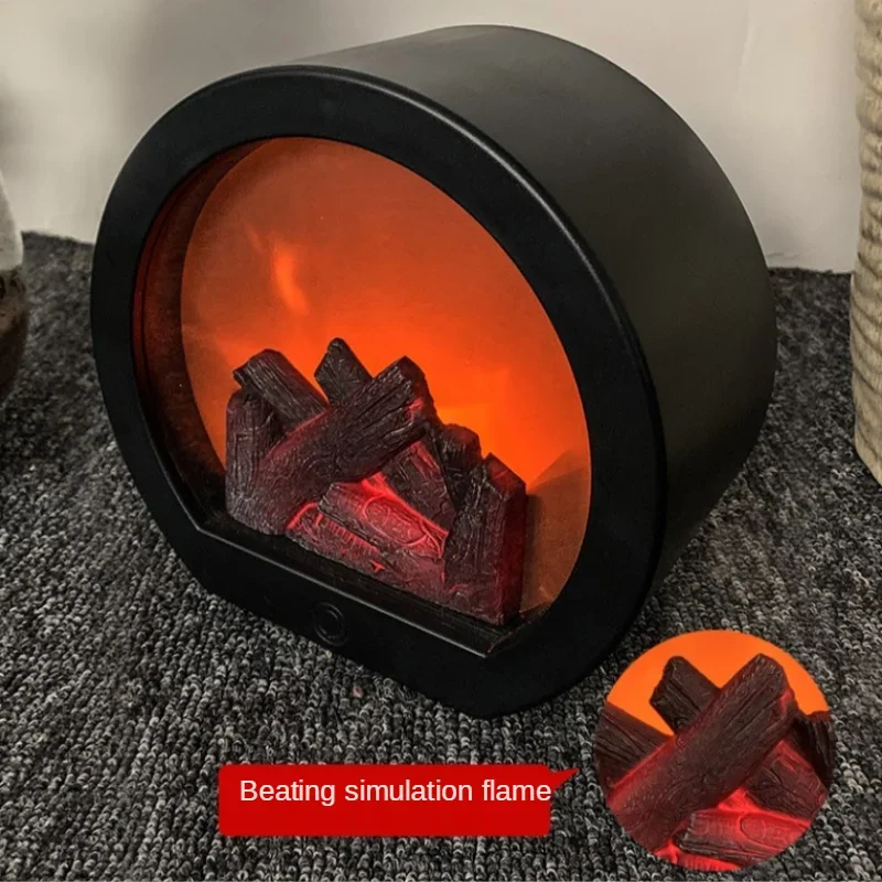 Flame Fireplace Wind Lamp Smart Touch Switch Simulation Hot Charcoal Decoration Energy-saving Anti-leakage Flame Wind Lamp