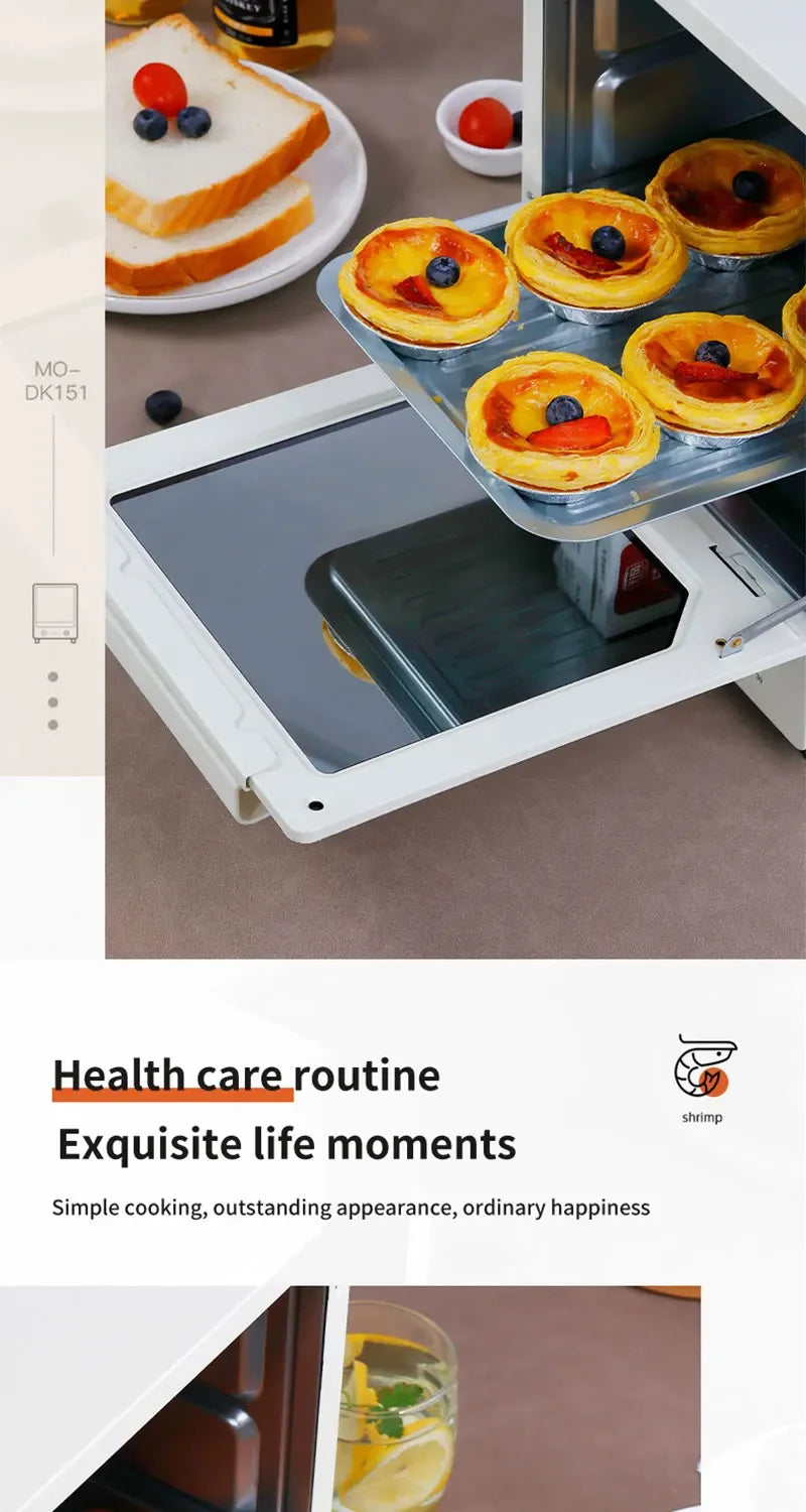 12L Large Capacity Electric Air Fryer Toaster Oven Mechanical Household Kitchen 360° Baking Convection Oven Oil-Free Deep Fryer