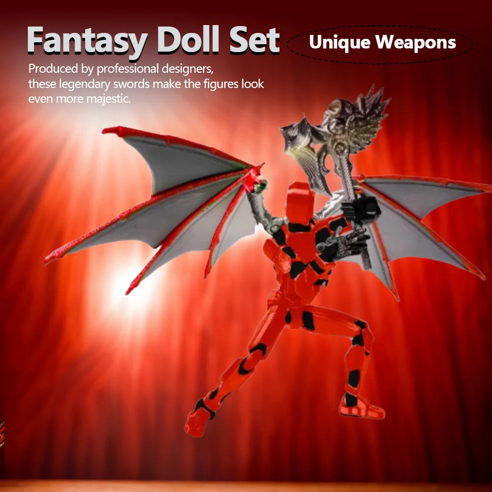 13 Multi-Jointed Action Figures with Multiple Accessories 3D Printed Action Figures Toys Movable Lucky 13 Action Figure Dummy