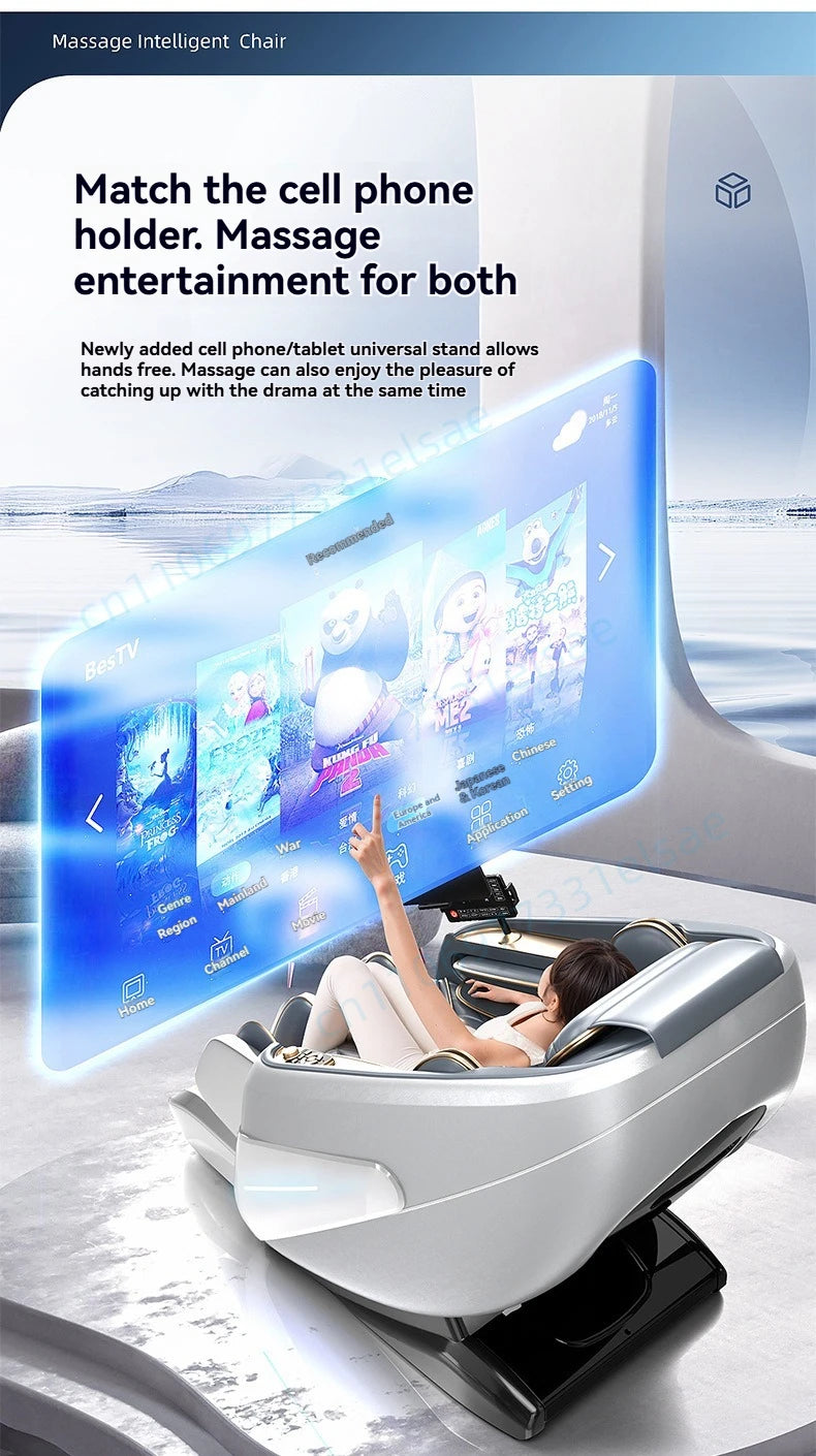 4D+6D Jade Massage Chair Full Body Daul Core Zero Gravity Stretch Shiatsu Massage Chairs with Heated Foot Rollers Body Scan