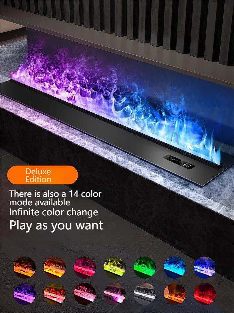2025 Smart "Ambient Fireplace" with White Noise & Humidifier | 6D Holographic Flame & 10 Crackling Sound Effects | WiFi/Bluet