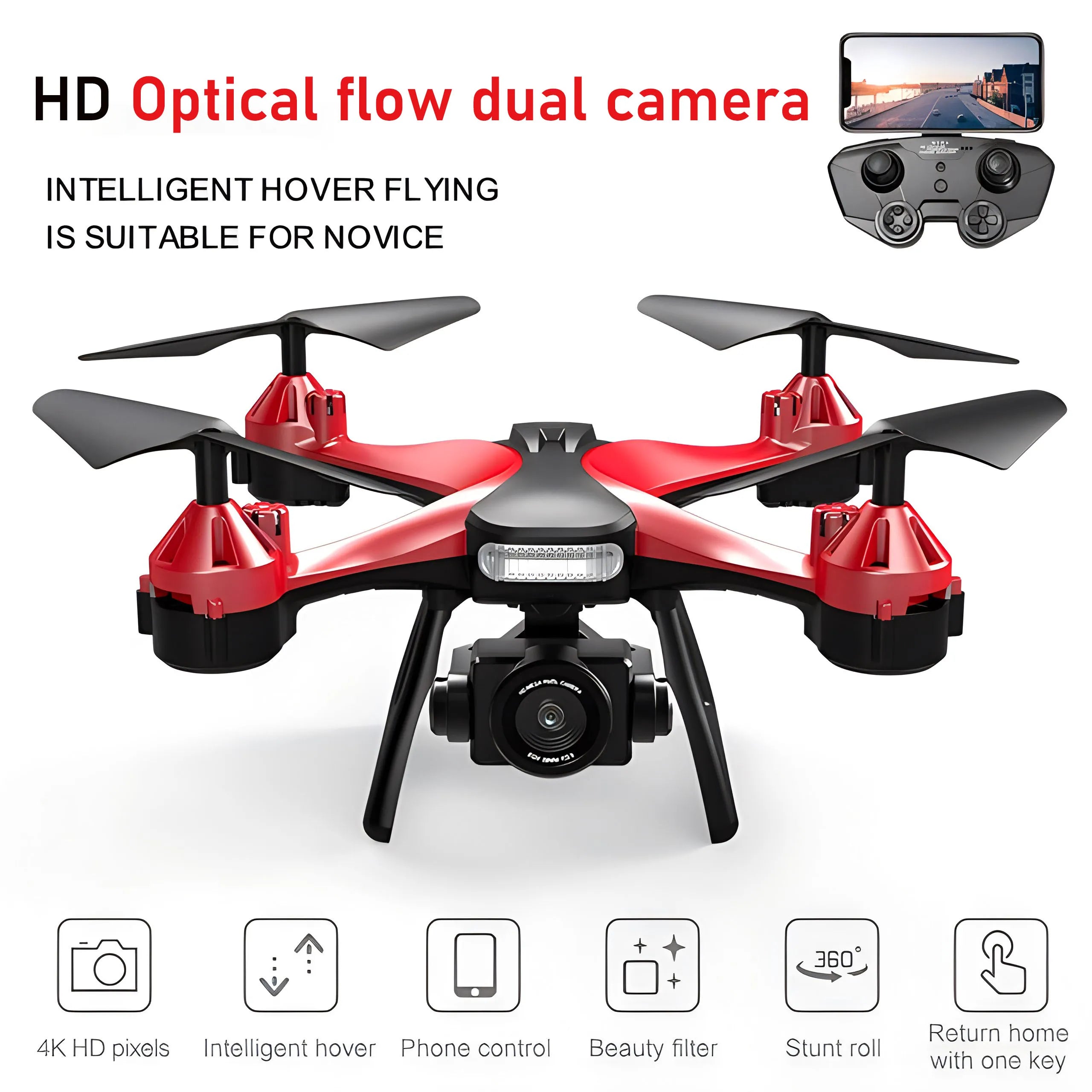 DWI  drones with HD Dual Camera  professional Optical Flow Foldable Helicopter Aircraft  rc fpv Quadcopter Dron Children toy gif