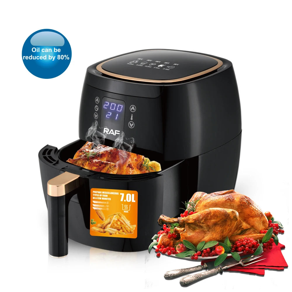 7L Multifunctional 1600W Air Fryer Without Oil Deep Oil Free 360 Degree Hot Air Circulation Cooker Fryer Air Fryers