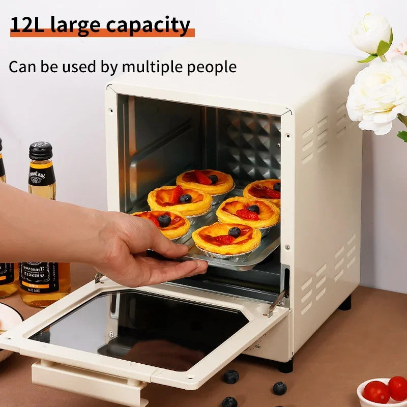 12L Large Capacity Electric Air Fryer Toaster Oven Mechanical Household Kitchen 360° Baking Convection Oven Oil-Free Deep Fryer