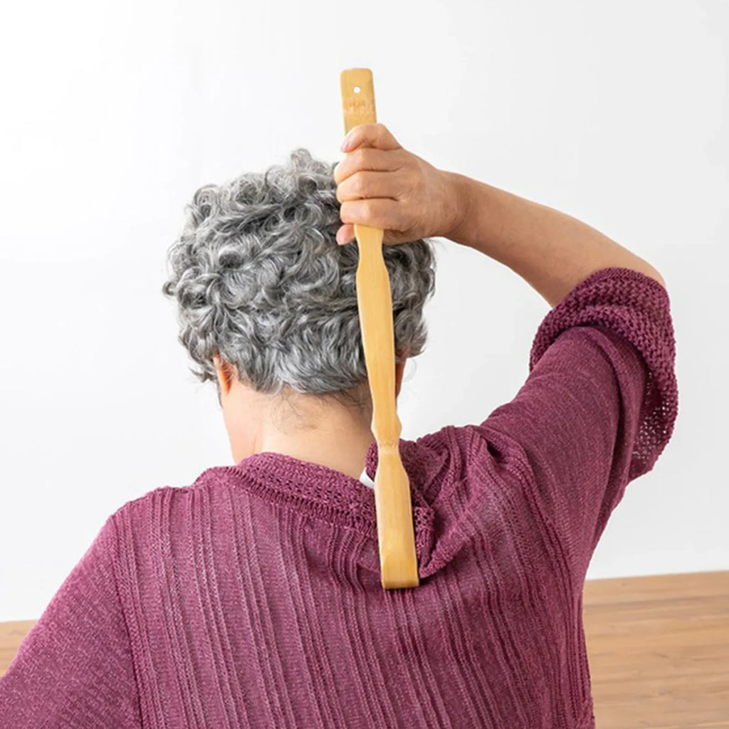 Bamboo Back Scratcher Aid Stick Scratching Massage Roller Long Wooden Body Large Stick for Men and Women Back Scratcher Massager