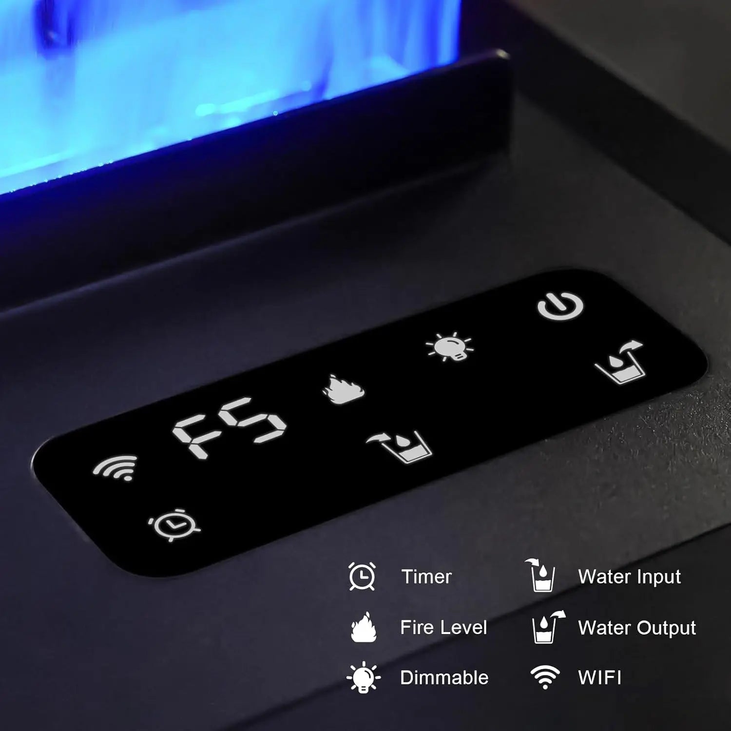 2025 Smart "Ambient Fireplace" with White Noise & Humidifier | 6D Holographic Flame & 10 Crackling Sound Effects | WiFi/Bluet