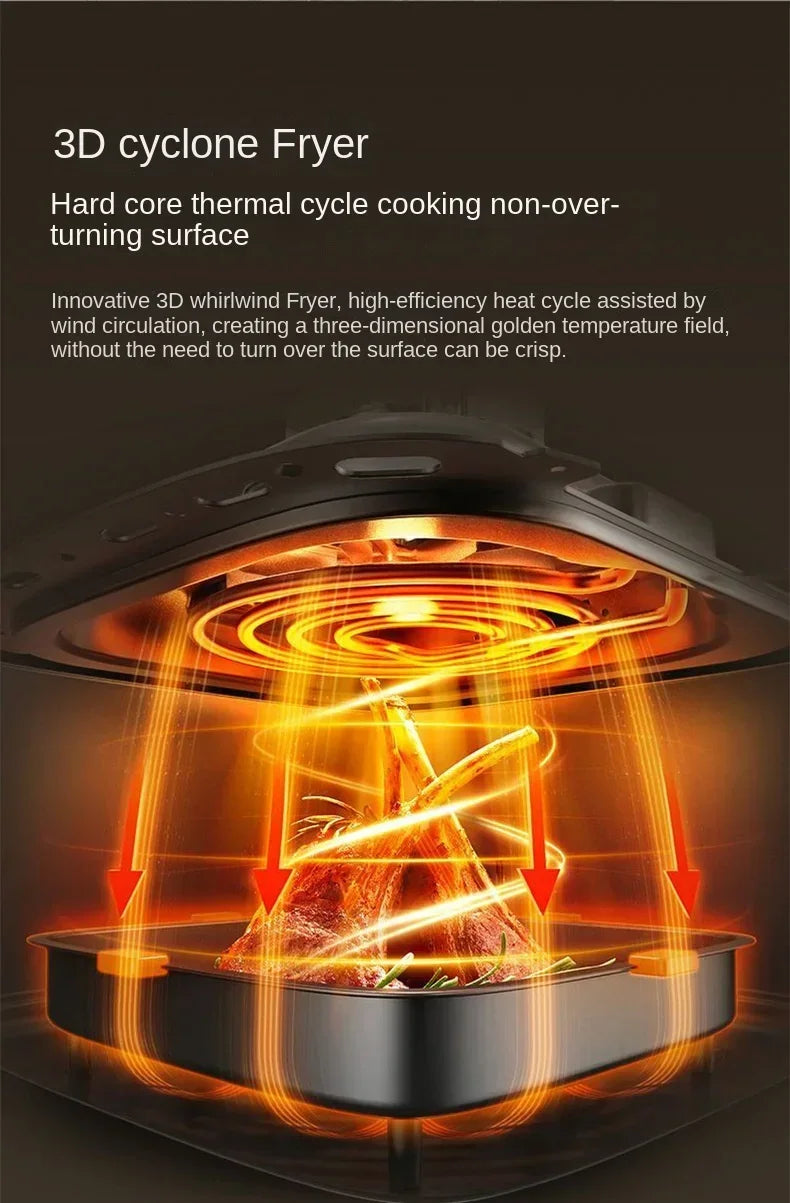 Air fryer multifunctional household high-capacity electric oven, fully automatic intelligent french fry machine