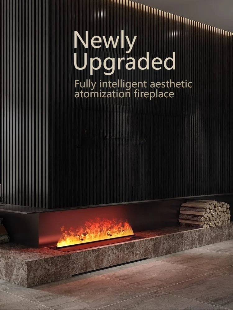 2025 Smart "Ambient Fireplace" with White Noise & Humidifier | 6D Holographic Flame & 10 Crackling Sound Effects | WiFi/Bluet