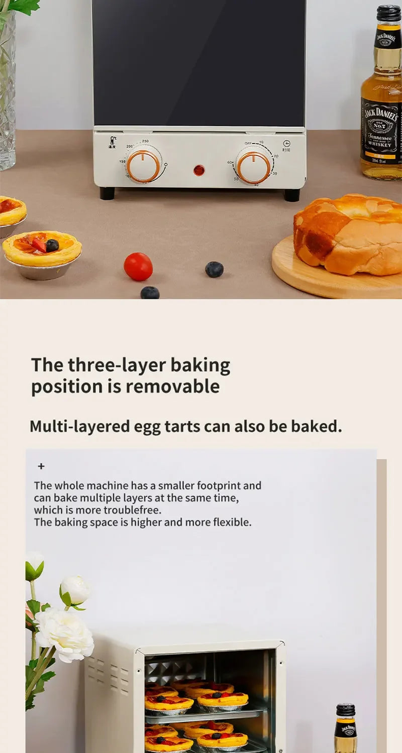 12L Large Capacity Electric Air Fryer Toaster Oven Mechanical Household Kitchen 360° Baking Convection Oven Oil-Free Deep Fryer