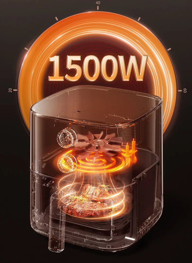 Air fryer household visual no-turn small electric fryer electric oven integrated 220V 1500W