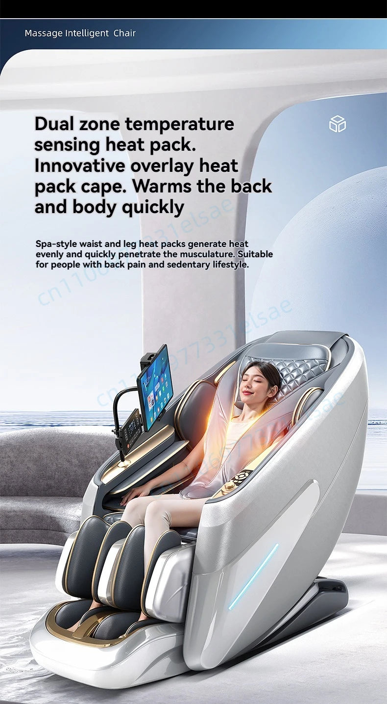 4D+6D Jade Massage Chair Full Body Daul Core Zero Gravity Stretch Shiatsu Massage Chairs with Heated Foot Rollers Body Scan