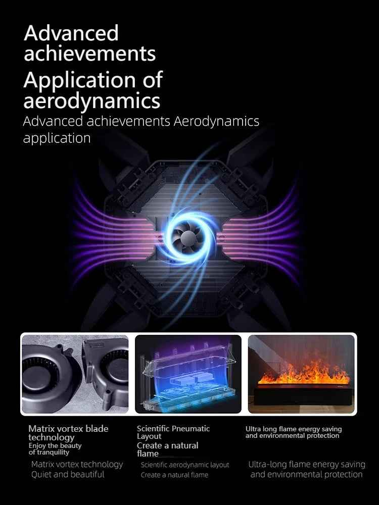 2025 Smart "Ambient Fireplace" with White Noise & Humidifier | 6D Holographic Flame & 10 Crackling Sound Effects | WiFi/Bluet