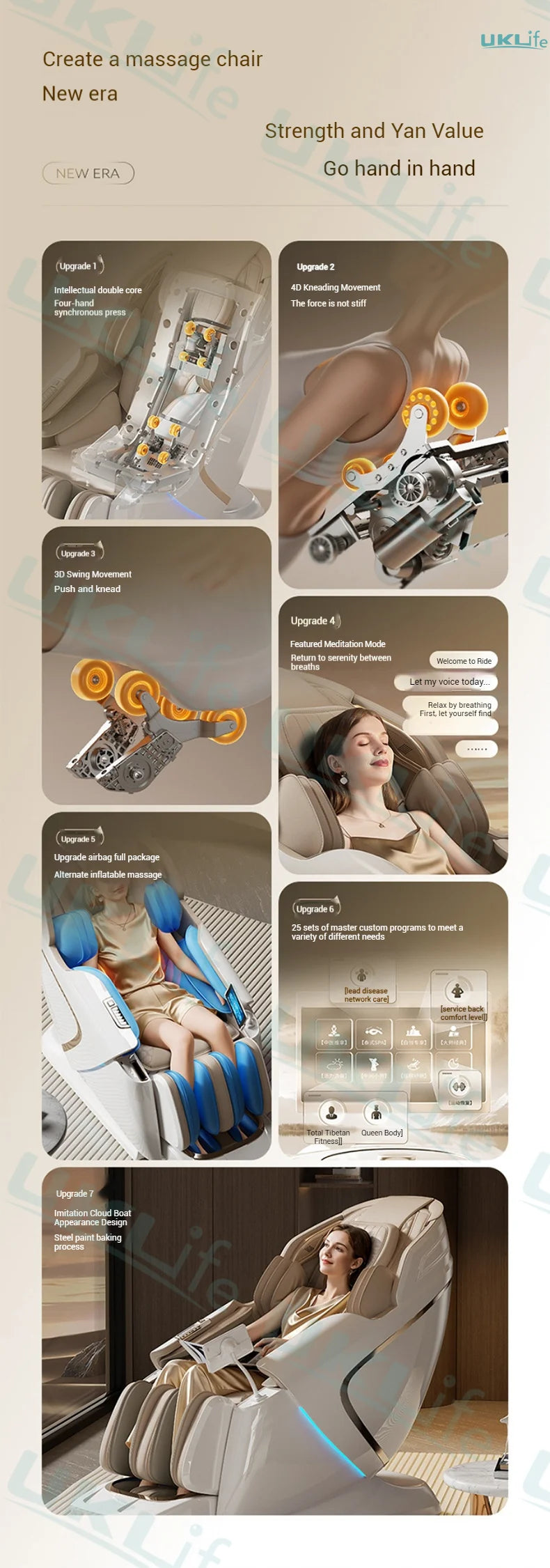 3 Year Warranty Dual-core 4D SL-Track Zero Gravity full body Massage Chair Home 3D Thai Stretch Electric leg lift Massage Sofa