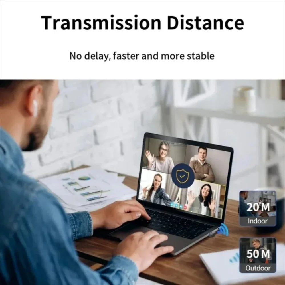 Bluetooth 5.3 Audio Bluetooth Dongle Wireless USB Adapter USB BT Adapter Transmitter Receiver For Computer PC Laptop