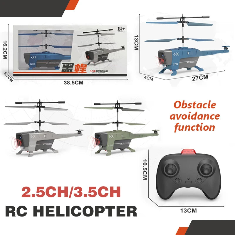 2.4G Rc Helicopters 3.5CH Remote Control Airplane with Lights Obstacle Avoidance  Drone Radio Controlled Plane Toys for Boy Gift