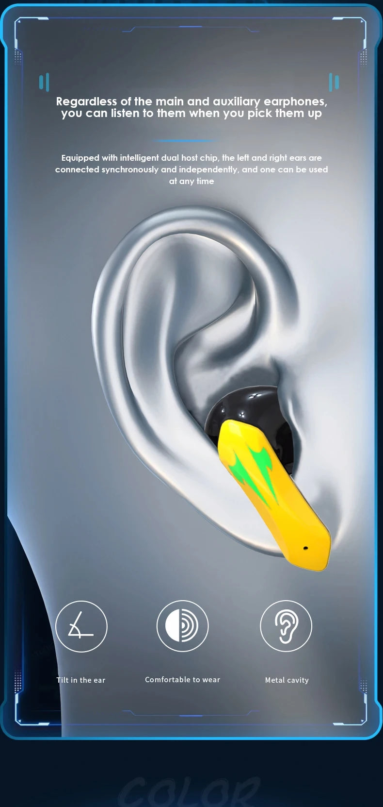 Bluetooth Earphones With Low Latency High Quality Gaming Long Battery Life Music Wireless Bluetooth Outdoor Sports Earphones