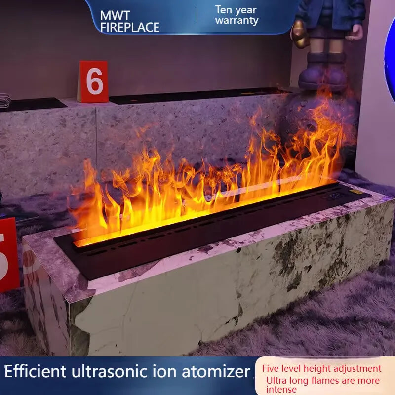 2025 Smart "Ambient Fireplace" with White Noise & Humidifier | 6D Holographic Flame & 10 Crackling Sound Effects | WiFi/Bluet