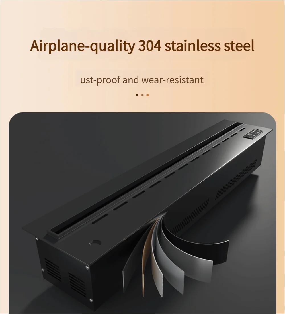 304 Stainless Steel Smart Electric Fireplace with Imported Chip LED Flame Humidifier for Home Living Room Modern Decor