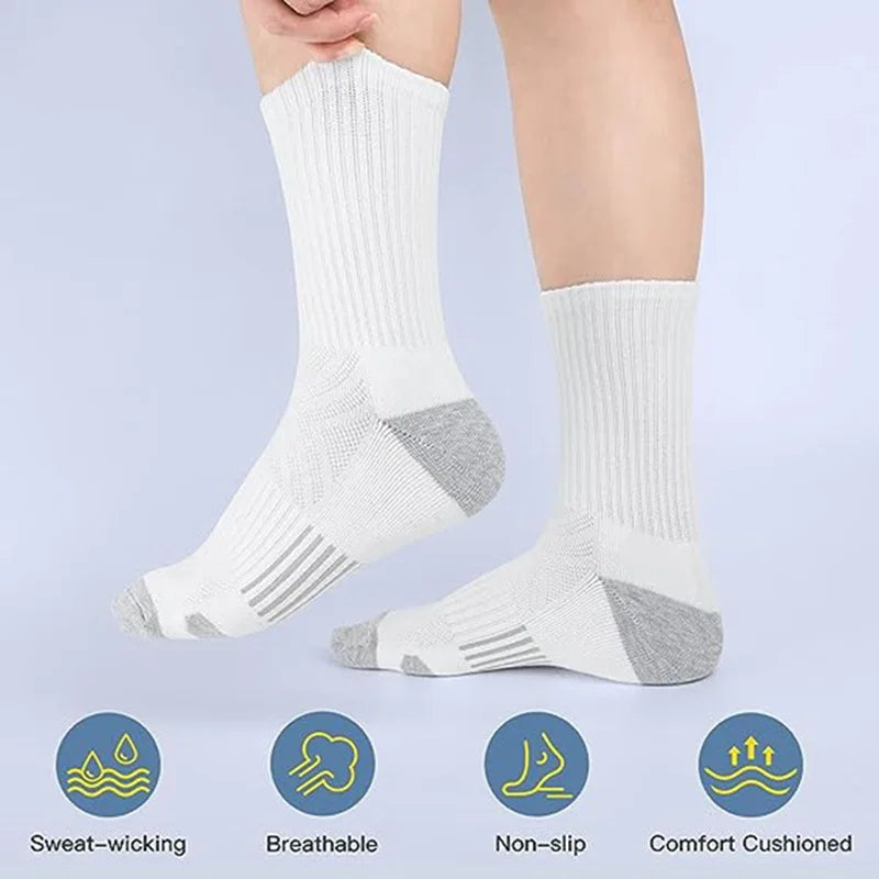 30 pairs of socks, comfortable and breathable mid-length socks (black + white + gray / 10 pairs each)