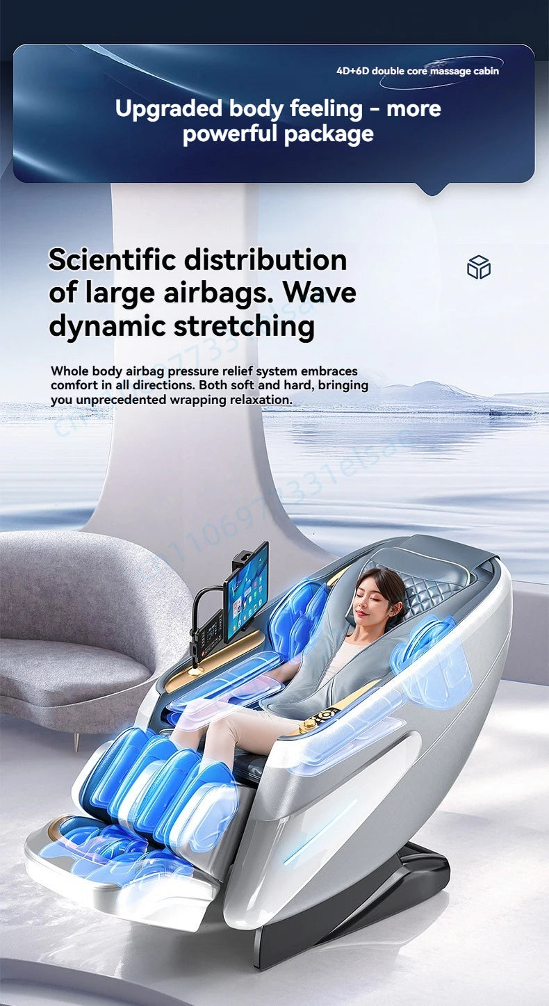 4D+6D Jade Massage Chair Full Body Daul Core Zero Gravity Stretch Shiatsu Massage Chairs with Heated Foot Rollers Body Scan