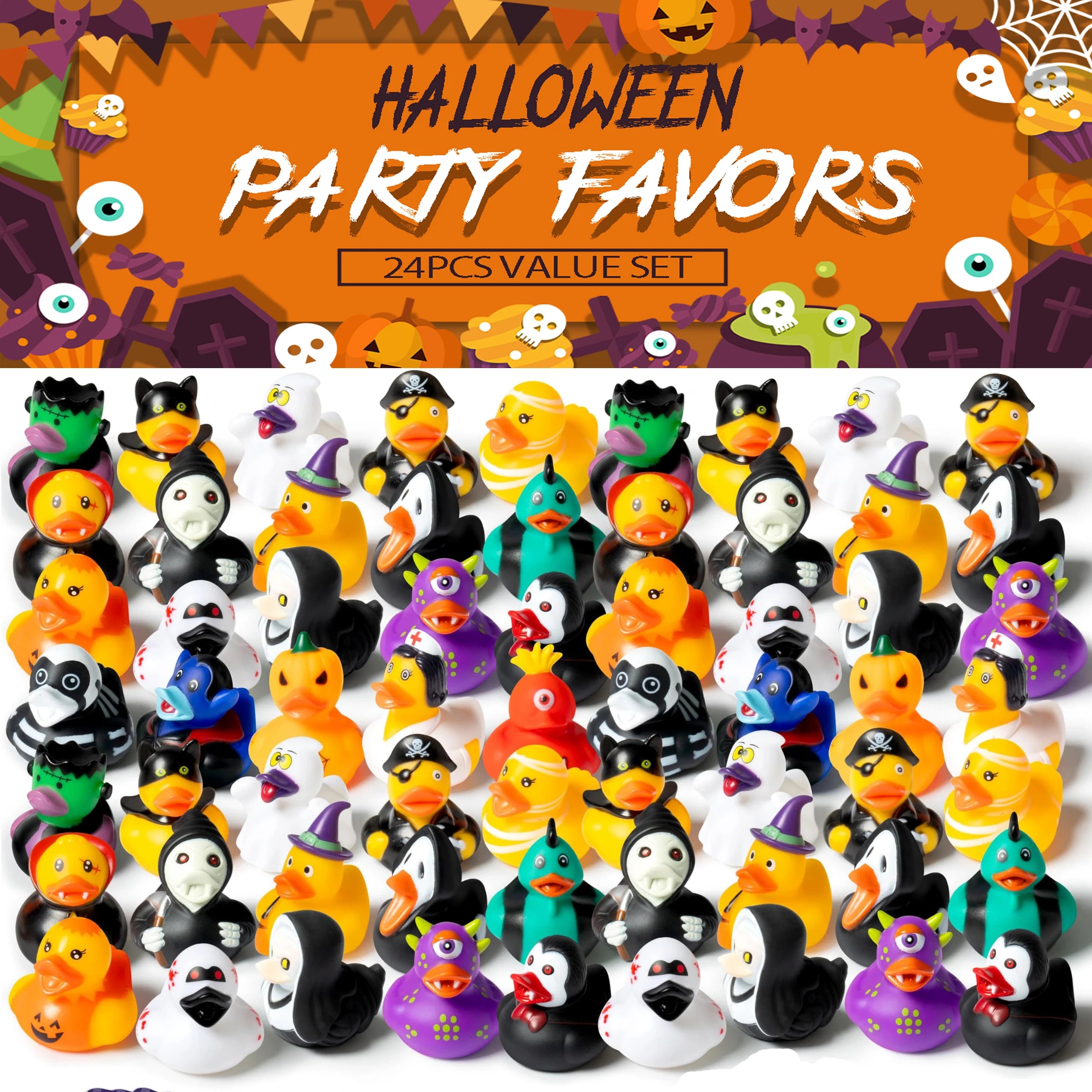 Halloween Rubber Ducks Bulk Halloween Style Ducks for Jeeps Ducking Trick or Treat Supplies Goodie Bag Fillers Party Favors