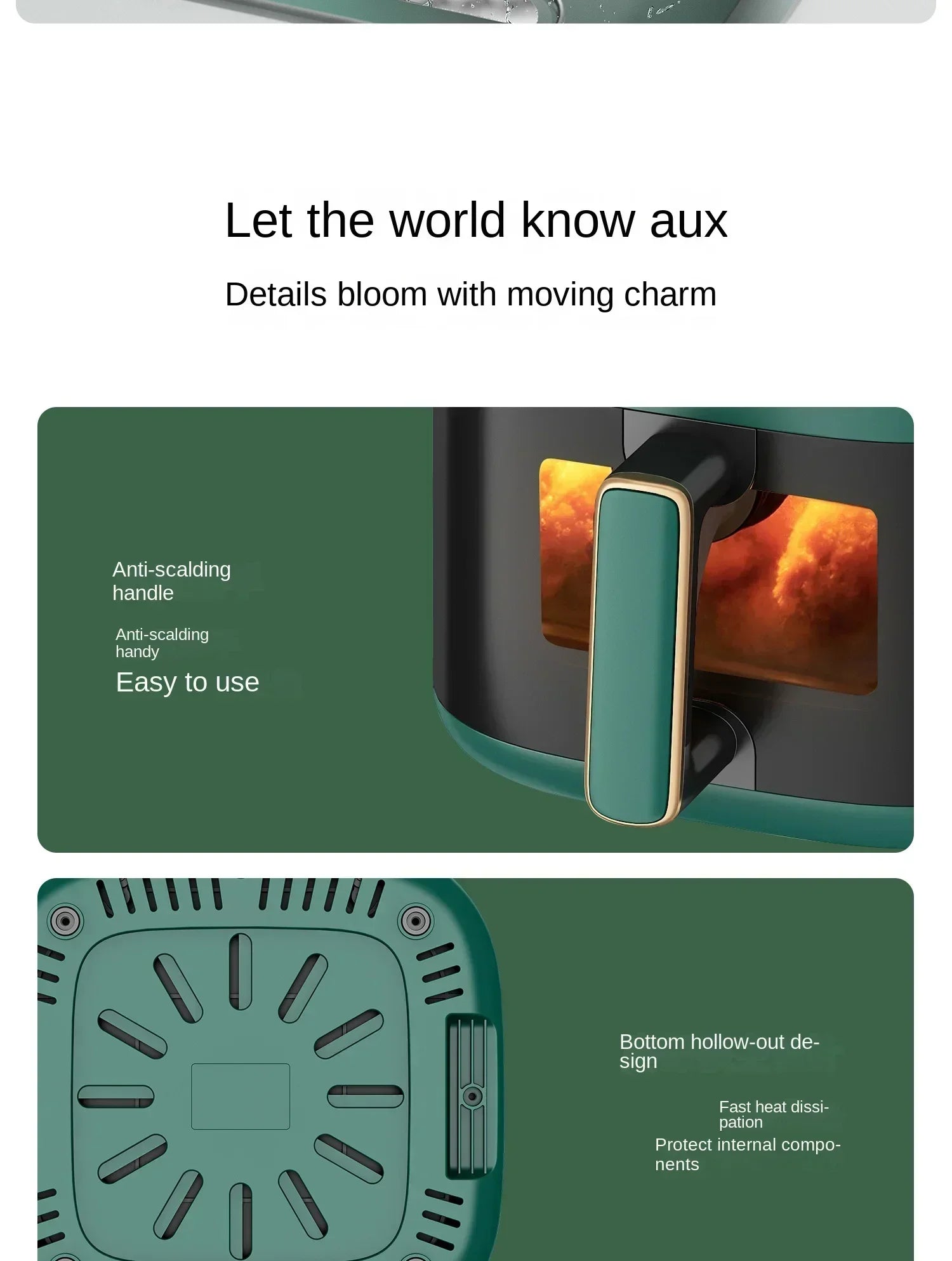 220V AUX Air Fryer and Oven Combo: Multifunctional, Fully Automatic, No Oil Technology, Easy-to-clean FC