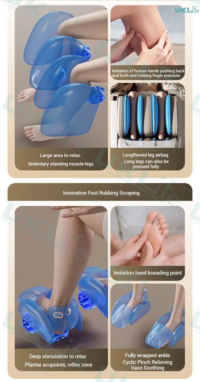 3 Year Warranty Dual-core 4D SL-Track Zero Gravity full body Massage Chair Home 3D Thai Stretch Electric leg lift Massage Sofa