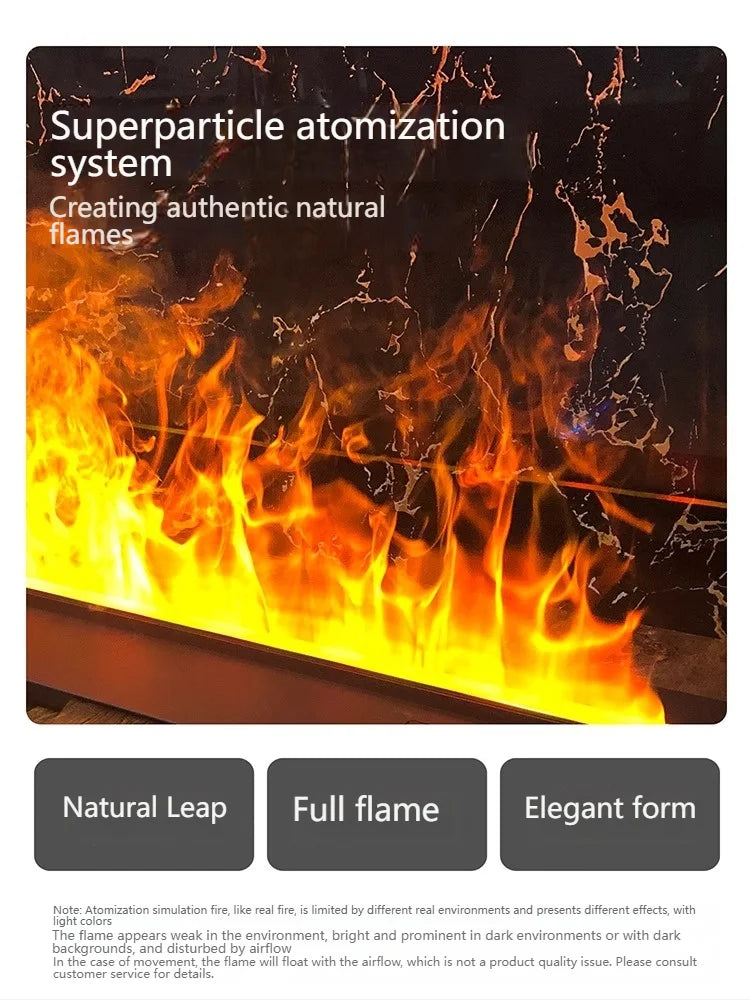 2025 Smart "Ambient Fireplace" with White Noise & Humidifier | 6D Holographic Flame & 10 Crackling Sound Effects | WiFi/Bluet