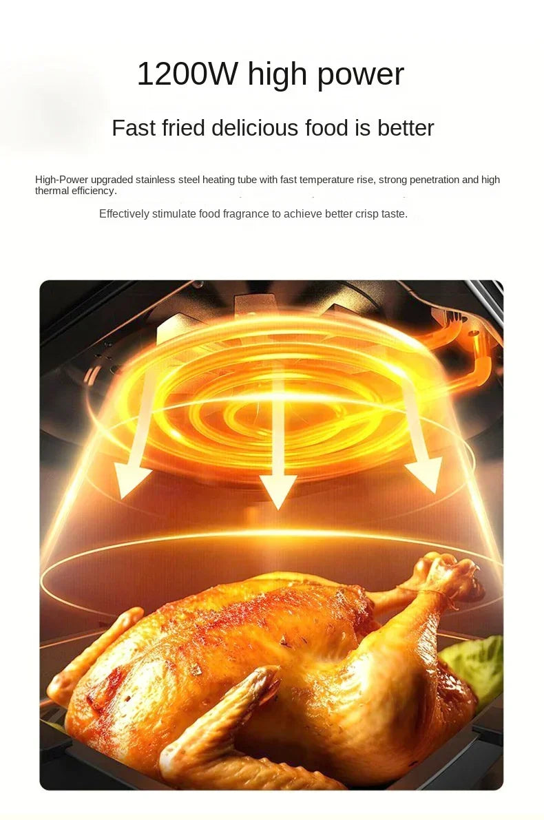 Air fryer multifunctional household high-capacity electric oven, fully automatic intelligent french fry machine