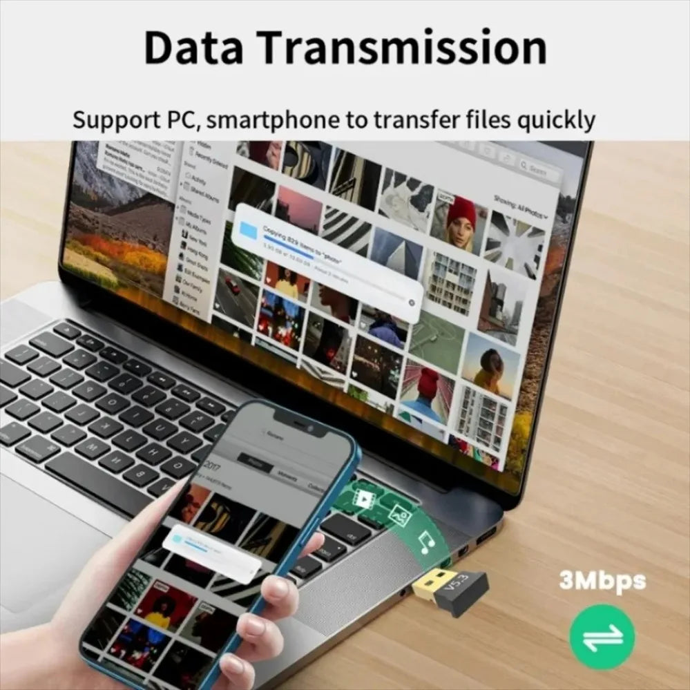 Bluetooth 5.3 Audio Bluetooth Dongle Wireless USB Adapter USB BT Adapter Transmitter Receiver For Computer PC Laptop