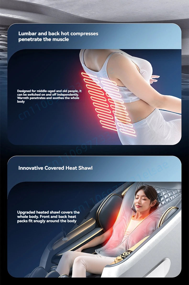 4D+6D Jade Massage Chair Full Body Daul Core Zero Gravity Stretch Shiatsu Massage Chairs with Heated Foot Rollers Body Scan