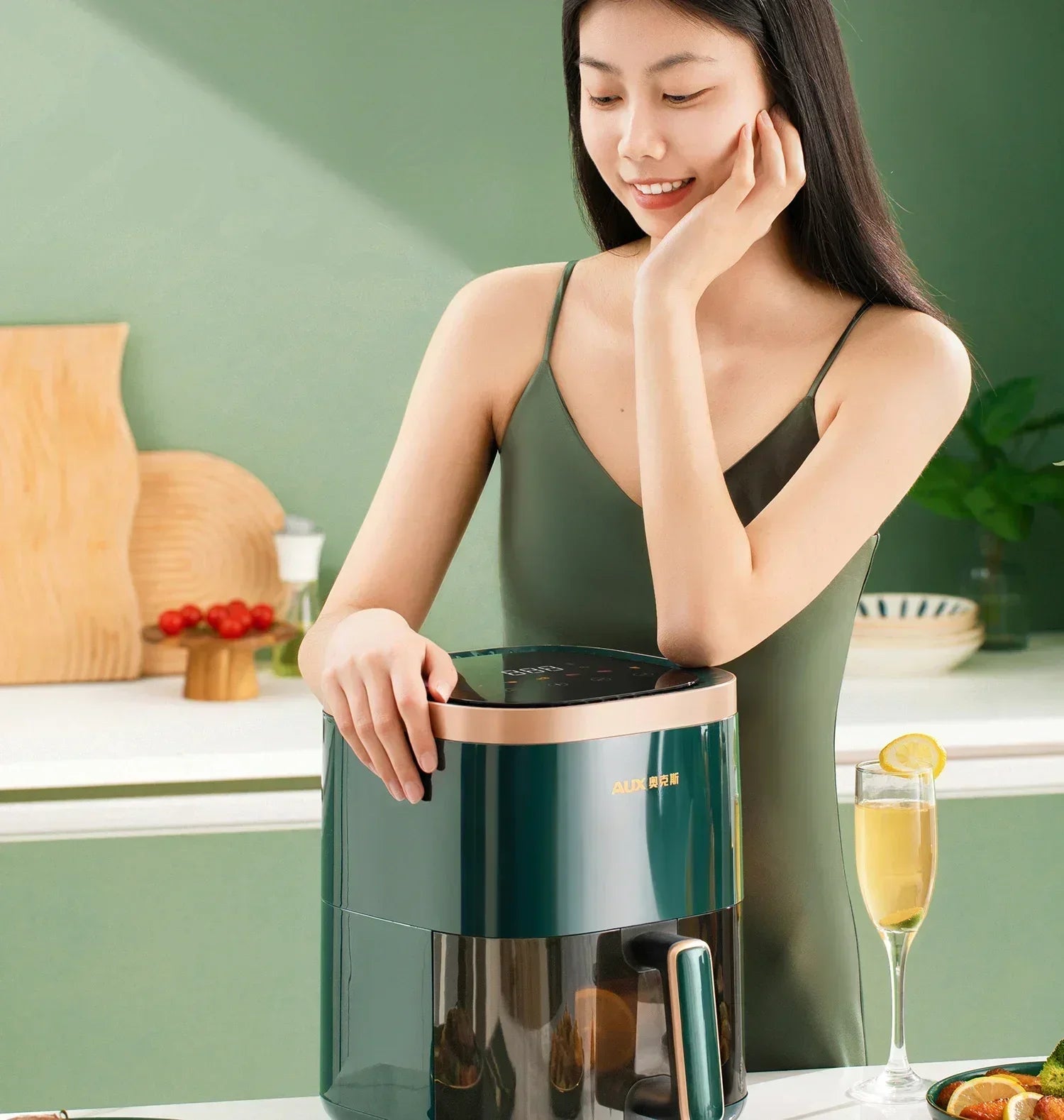 220V AUX Air Fryer and Oven Combo: Multifunctional, Fully Automatic, No Oil Technology, Easy-to-clean FC