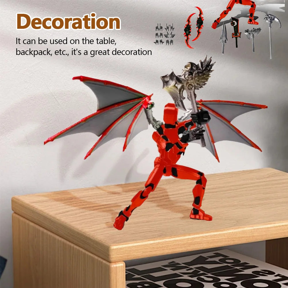 13 Multi-Jointed Action Figures with Multiple Accessories 3D Printed Action Figures Toys Movable Lucky 13 Action Figure Dummy