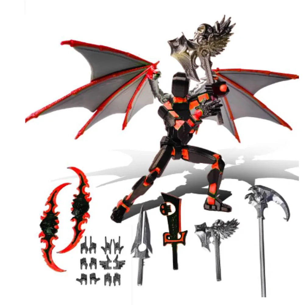 13 Multi-Jointed Action Figures with Multiple Accessories 3D Printed Action Figures Toys Movable Lucky 13 Action Figure Dummy