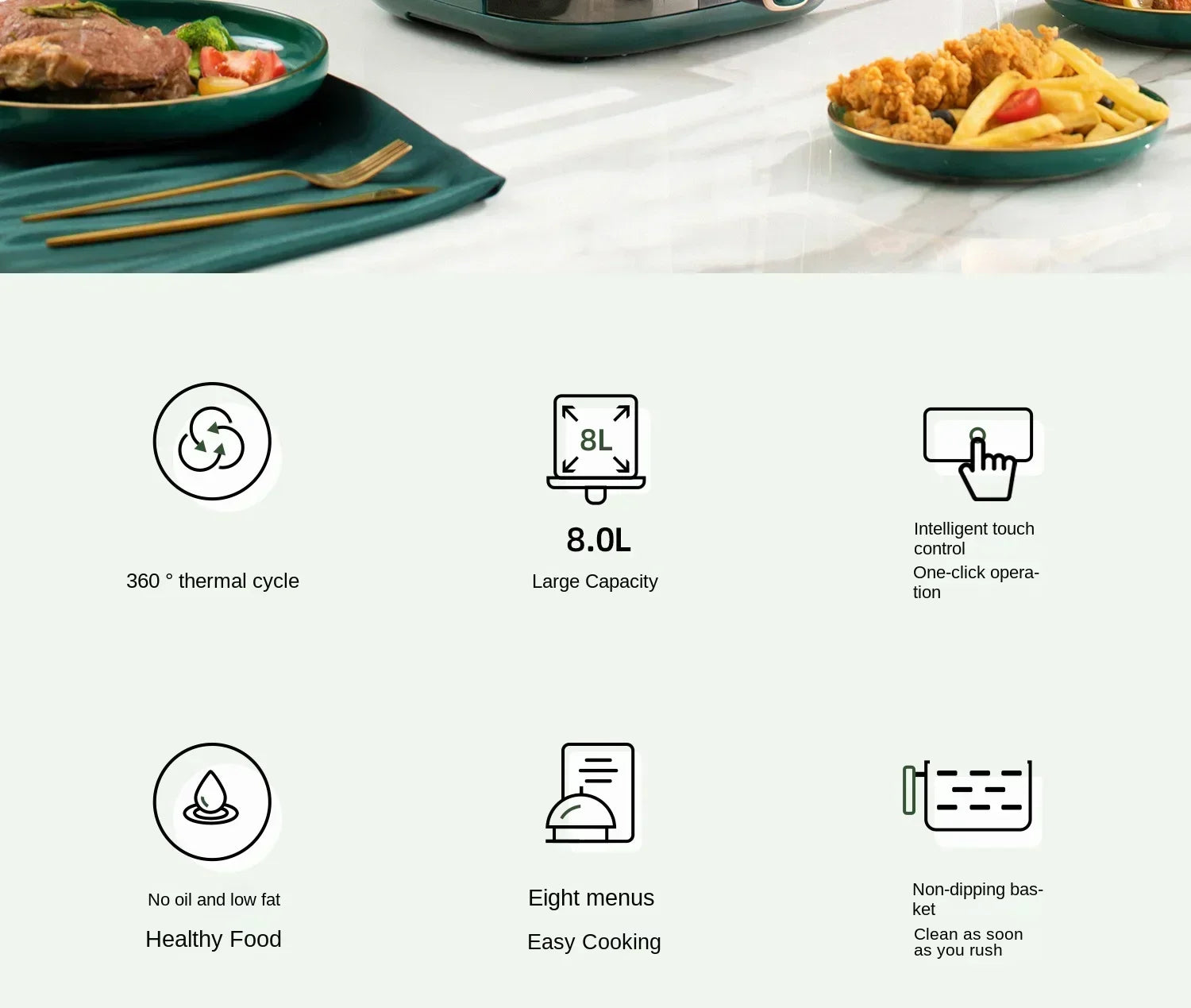 220V AUX Air Fryer and Oven Combo: Multifunctional, Fully Automatic, No Oil Technology, Easy-to-clean FC