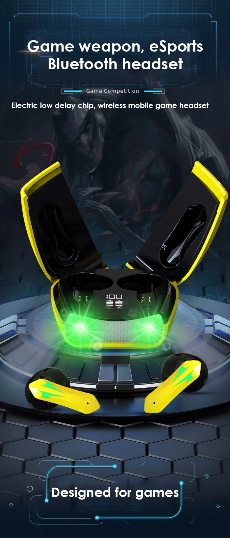 Bluetooth Earphones With Low Latency High Quality Gaming Long Battery Life Music Wireless Bluetooth Outdoor Sports Earphones