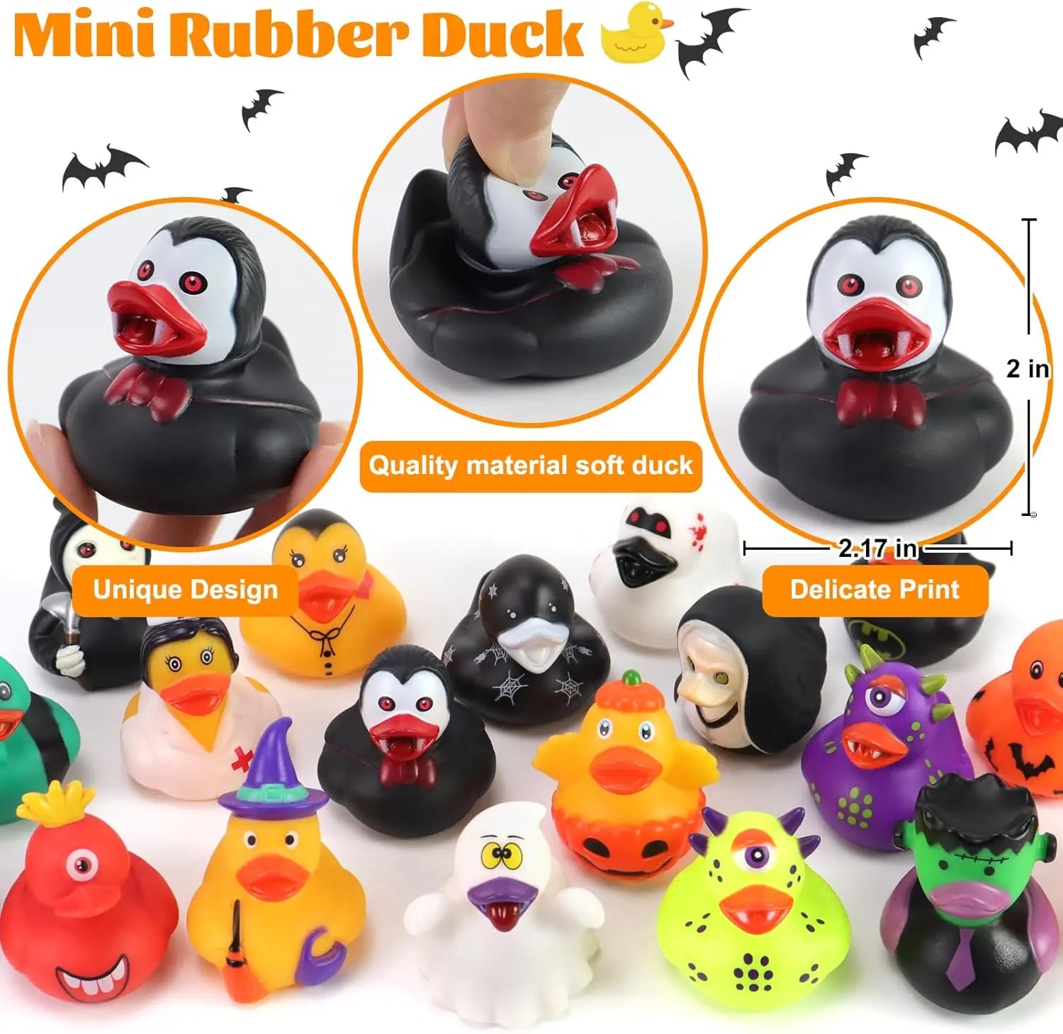 Halloween Rubber Ducks Bulk Halloween Style Ducks for Jeeps Ducking Trick or Treat Supplies Goodie Bag Fillers Party Favors