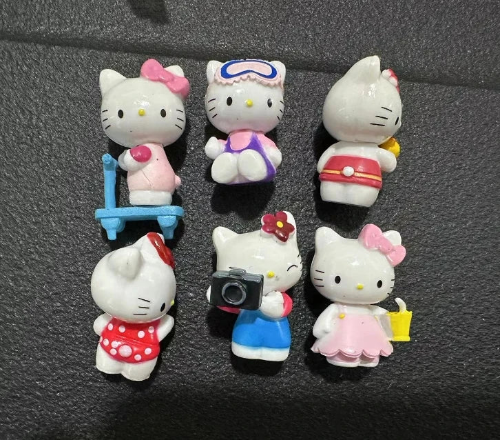 6pcs/set Anime Hello Kitty Cat Action Figures Toys