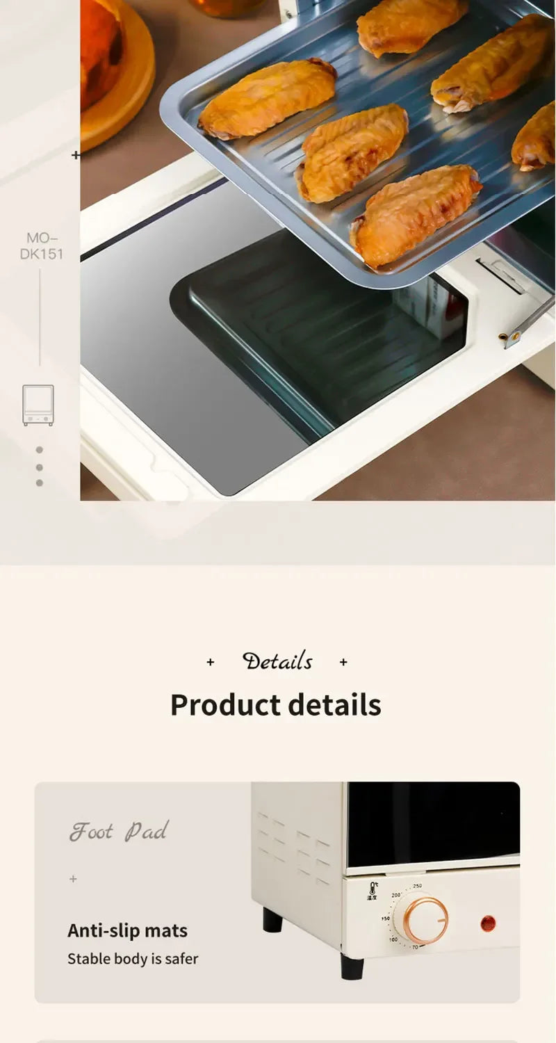 12L Large Capacity Electric Air Fryer Toaster Oven Mechanical Household Kitchen 360° Baking Convection Oven Oil-Free Deep Fryer