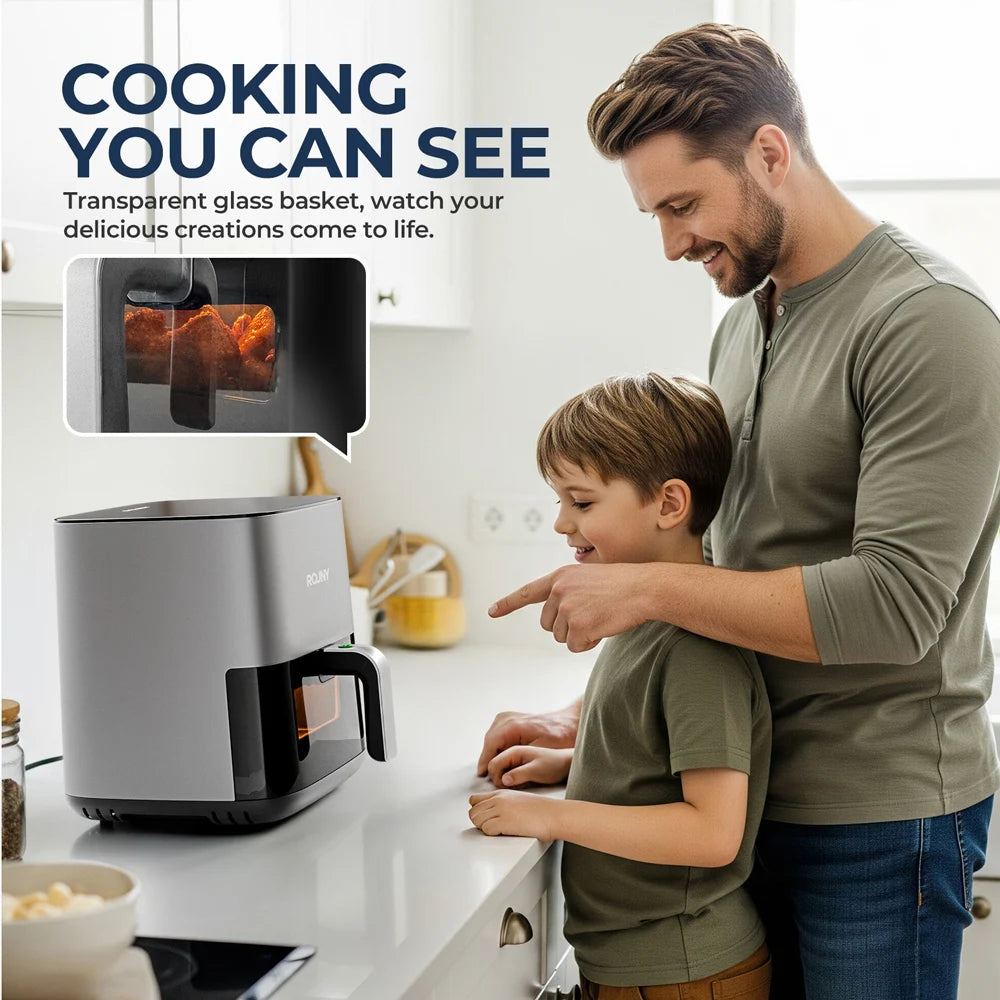 5L Air Fryer, Electric Hot fryer Oven Oilless Cooker with Touch Control & Nonstick Basket & Visible Window, Family Size