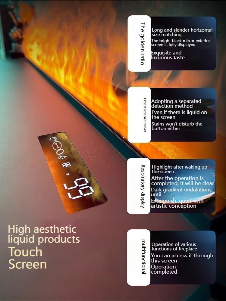 2025 Smart "Ambient Fireplace" with White Noise & Humidifier | 6D Holographic Flame & 10 Crackling Sound Effects | WiFi/Bluet